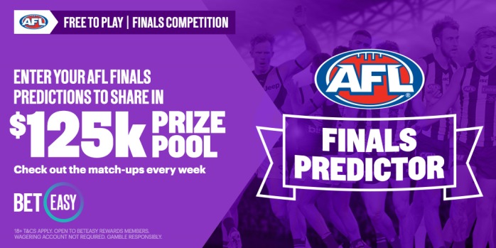 Win a share of $125,000 in BetEasy AFL Finals Predictor!