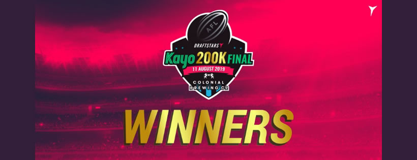 Draftstars Kayo $200,000 Live Final ticket winners from AFL Round 19