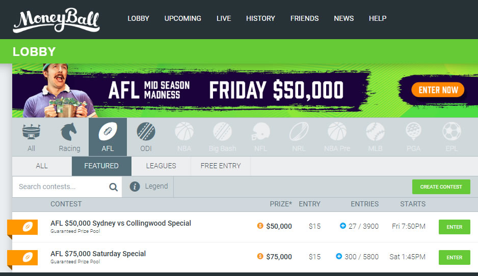 Moneyball up the ante with $75,000 Guaranteed Contest this Saturday!